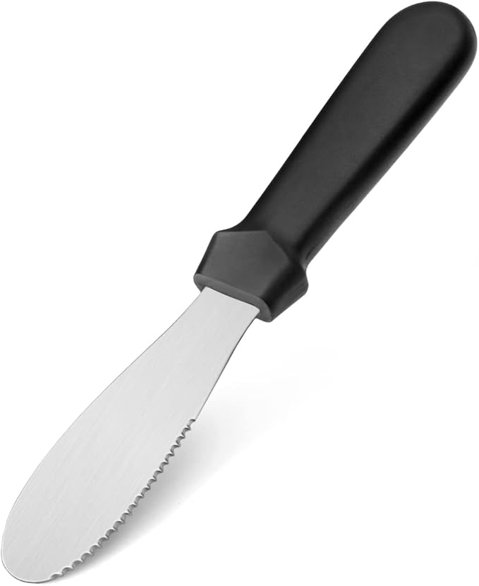 New Star Foodservice 43013 Plastic Handle Butter Spreader, 8.75-Inch, Black, Set of 4