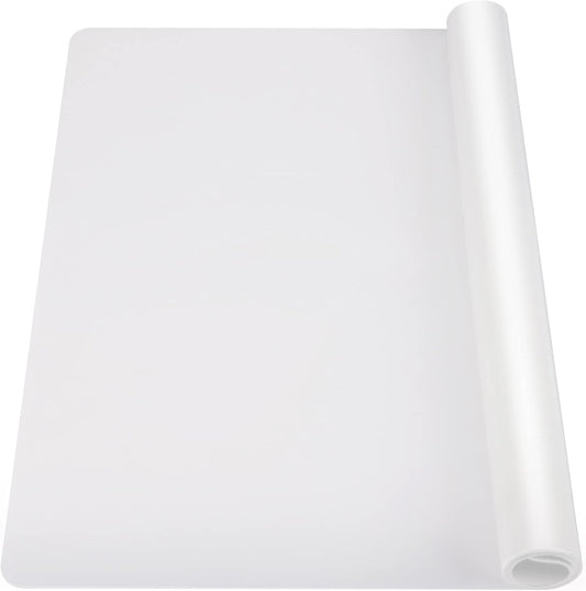 Ewen 31.6x23.5in 2mm Silicone Mats for Kitchen Counter, Extra Large Thick Heat Resistant Bar Mats for Countertop Protector Nonslip Placemat for Air Frye Crafts Work Glass Top Stove Work Translucent