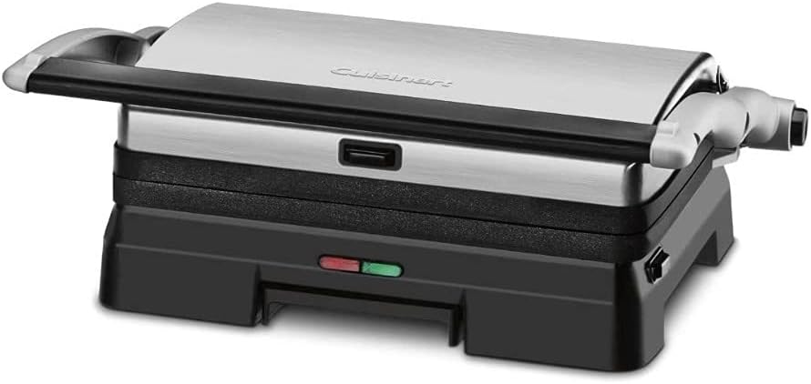 Cuisinart GR-11 Griddler 3-in-1 Grill and Panini Press, Silver