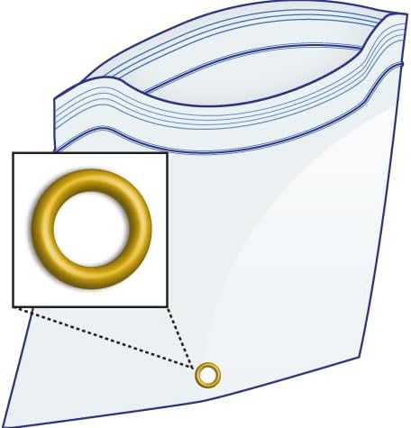 GPI - 5.75" x 11" Recloasbale Zip Bags with Bottom Hang-hole & Pre-inserted 12" Twist-tie. 4 Mil Heavy-duty Resealable Zipper Baggy with Grommet/Metal Eyelet for Hanging (Insert Size 5x9.5) 500 Pack