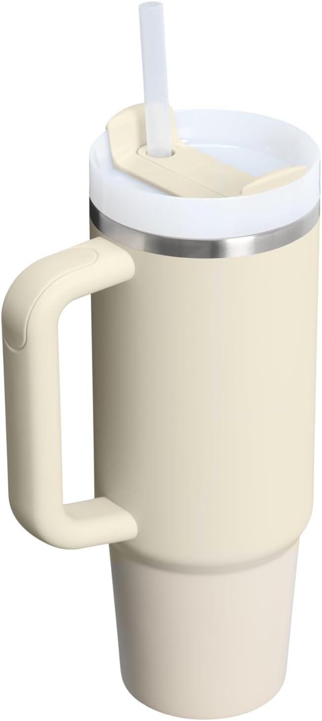 STANLEY Quencher H2.0 Tumbler with Handle and Straw 30 oz | Flowstate 3-Position Lid | Cup Holder Compatible for Travel | Insulated Stainless Steel Cup | BPA-Free | Exclusive Toasted Almond