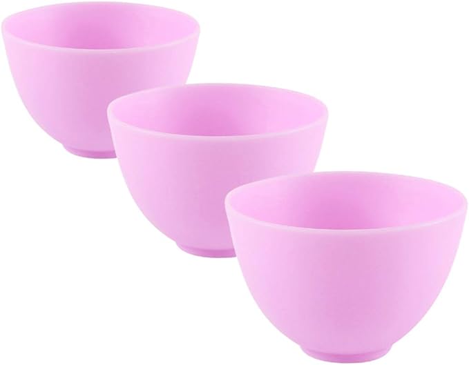 Healifty Silicone Facial Mixing Bowls 3-Pack 5X3.1 Inch Purple Prep Bowls for Face Mask Application Spa and Skin Care Tools