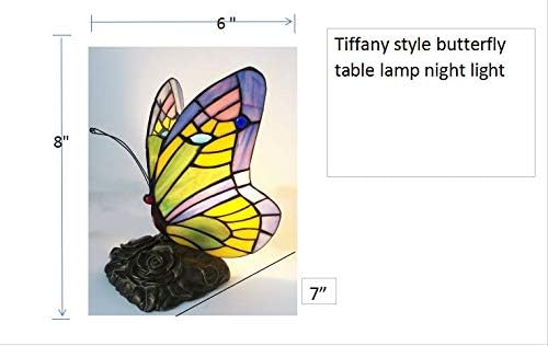 HUIMEIJU Tiffany lamp Butterfly Blue Glass HMJ8060 Stained Glass Style Butterfly Table lamp Tiffany