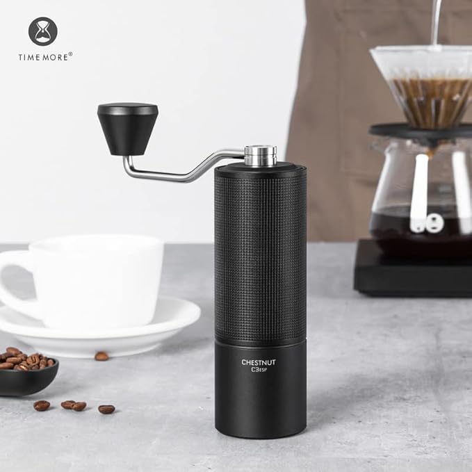 TIMEMORE Chestnut C3 ESP Manual Coffee Grinder, Hand Coffee Grinder with Internal Adjustable Grind Setting, Stainless Steel S2C Conical Burr Coffee Grinder, for Espresso to French Press - Black