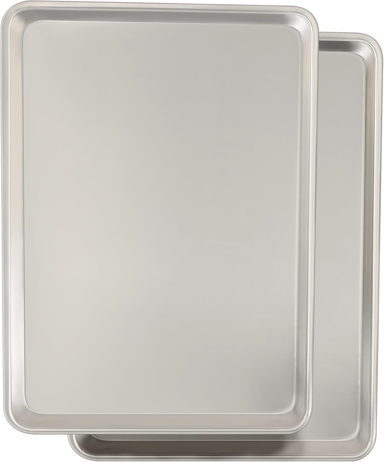 Commercial Quality Baking Sheet Pan Set, Natural Aluminum Cookie Sheet, Umite Chef Warp Resistant Baker's Half Sheet Pan, Large Thick Cookie Tray Pans for Baking, Roasting(2 Pack, 18X13In)