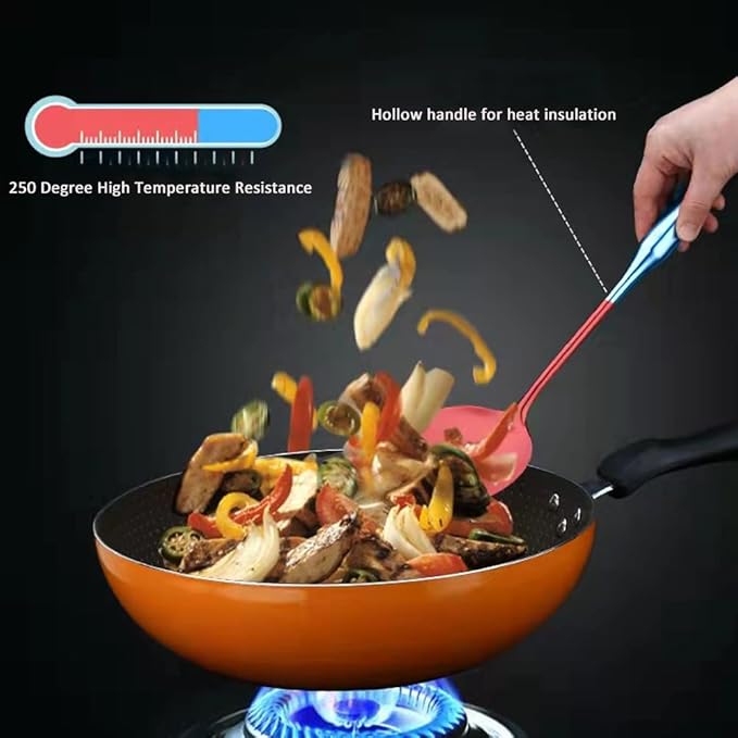 304 18/10 Stainless Steel Kitchen Utensils Set 11 Pcs Long Cooking Utensil, Spatula, Soup spoon, Leaking shovel, Ladle, Tunner, Pasta Server, Meat Fork, Tongs Kitchen Tools Set