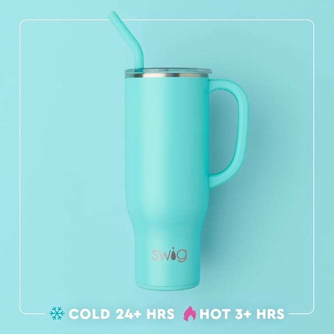 Swig Life 30oz Mega Mug, 30 oz Tumbler with Handle and Straw, Cup Holder Friendly, Dishwasher Safe, Extra Large Insulated Tumbler, Easter Basket Stuffers, Easter Gifts for Women (Egg Hunt)