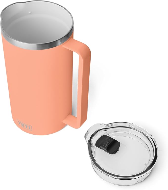 YETI Rambler 64 oz Pitcher, Vacuum Insulated, Stainless Steel with MagSlider Lid, Lowcountry Peach