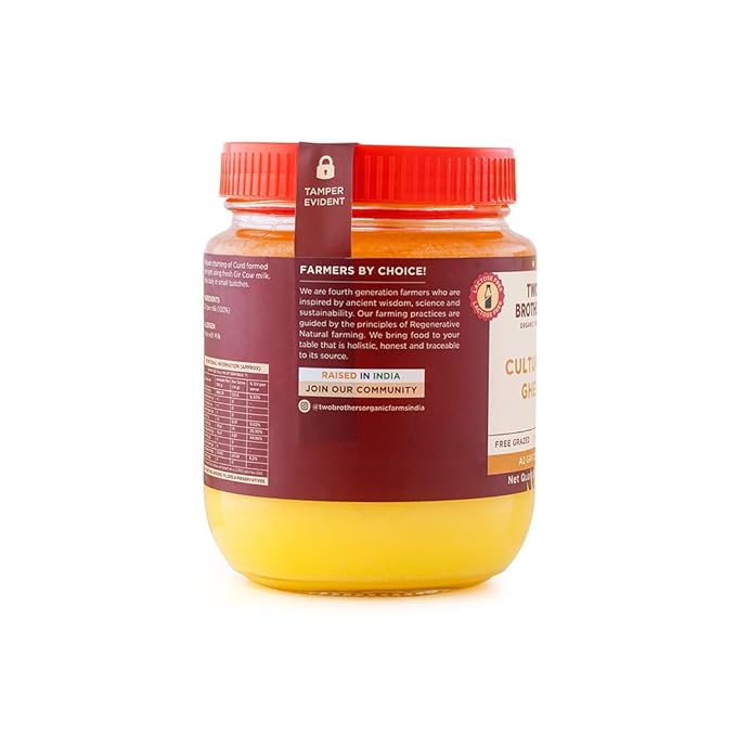 A2 Ghee Butter Organic Grass Fed from Gir Cow | Gut Friendly | Healthy Butter Alternative | Non-GMO, Lactose-Free, Keto Friendly – 2lb from Two Brothers Organic Farms