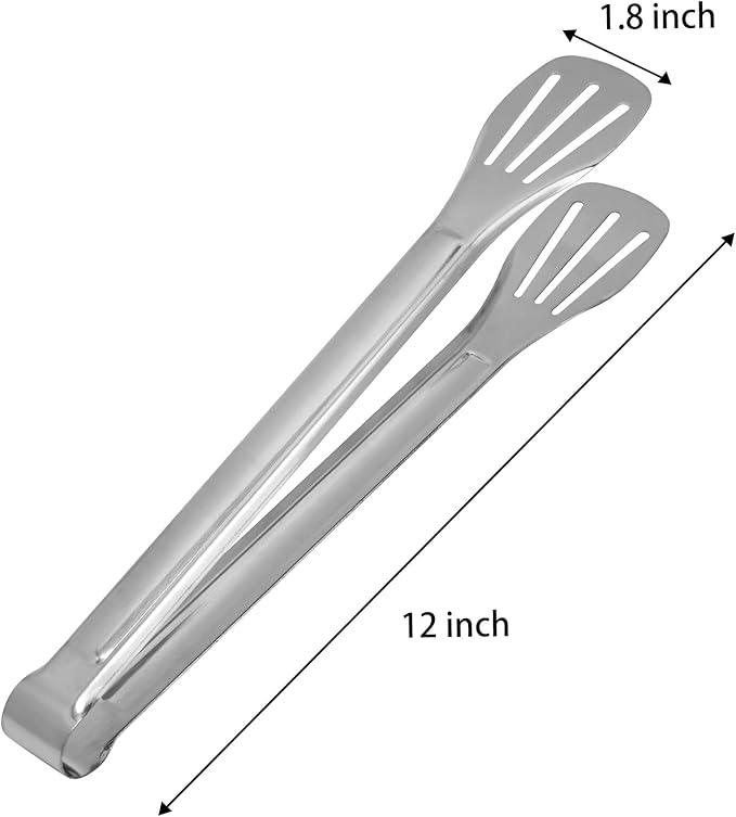 Serving Tongs Kitchen Tongs,Buffet Tongs, Stainless Steel Food Tong Serving Tong,small tongs 6 Pack (12 Inch)