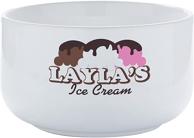 Personalization Universe Personalized Ice Cream Bowl - Customizable Stoneware Bowls for Ice Cream, Soup, Cereal - Dishwasher & Microwave Safe, Chip-Resistant