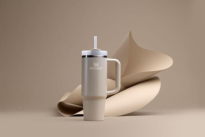 STANLEY Quencher H2.0 Tumbler with Handle and Straw 30 oz | Flowstate 3-Position Lid | Cup Holder Compatible for Travel | Insulated Stainless Steel Cup | BPA-Free | Exclusive Toasted Almond