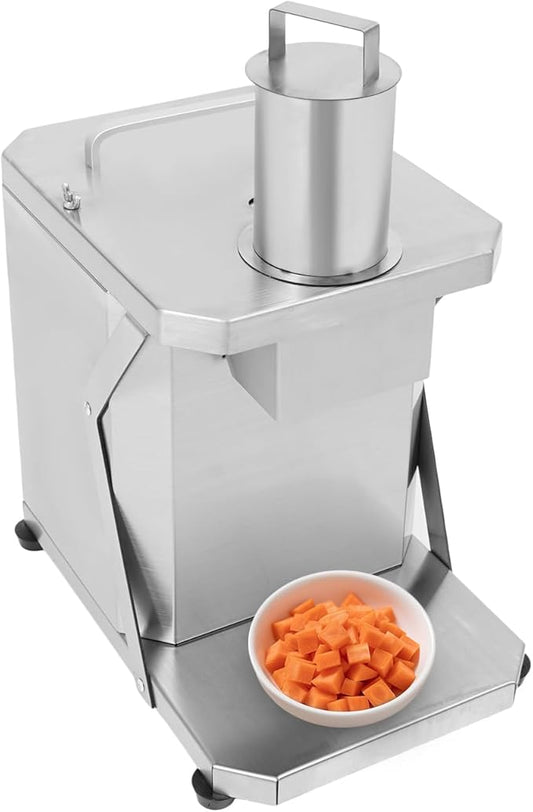 Automatic Dicing Machine, 100W Electric Vegetable Dicer Slicer, Automatic Veggie Fruit Cutting Dicing Machine with 3 Dicing Grid Knives for Milk Tea Shops Restaurants Hotels