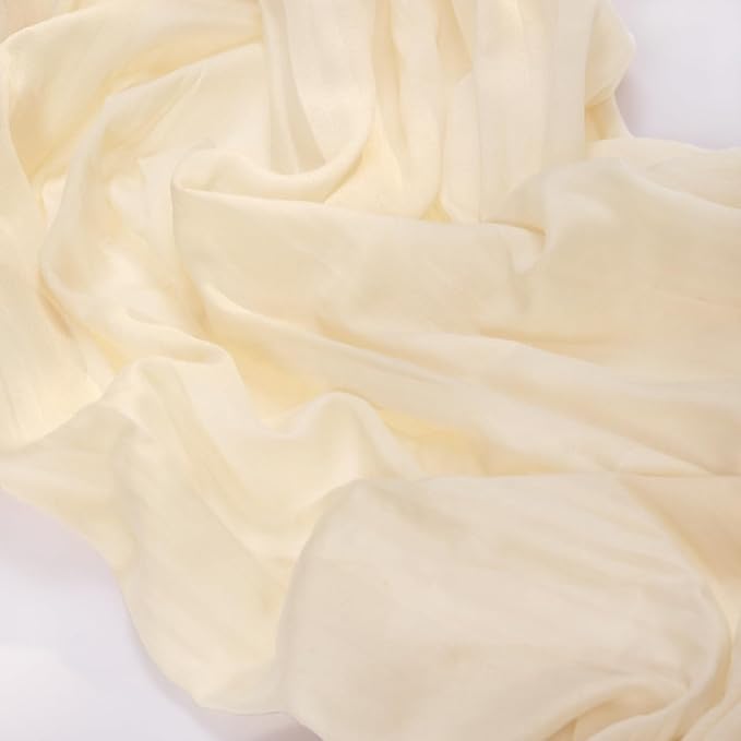 MLMC 3 Pack Beige Cheesecloth Table Runner 10ft Rustic Boho Gauze Cream Table Runner Bulk Winter Decor 35x120 Inches for Wedding Bridal Baby Shower Party Decor