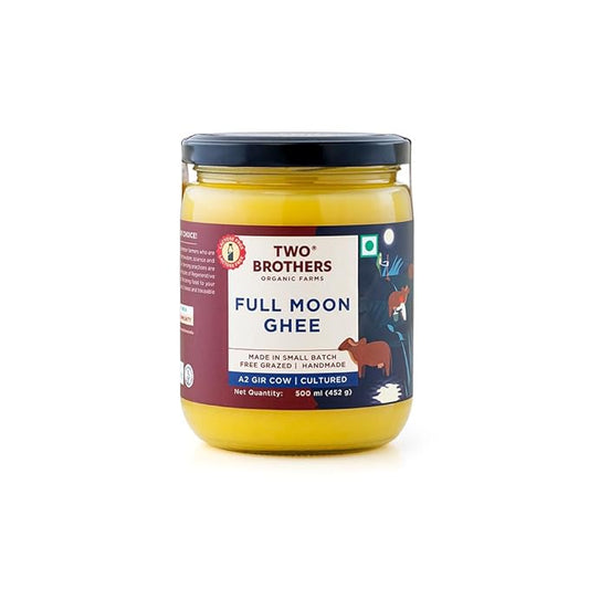 Full Moon A2 Ghee | Cultured, Grass-Fed Desi Cow Clarified Butter | Healthy Butter Alternative | Made in Small Batch | Keto & Paleo Friendly,Ayurvedic Cooking Superfood from Two Brothers Organic Farms