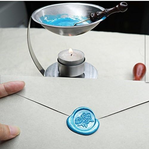 Vintage Kettle Teapot Gift Cards Sealing Art Wax Seal Stamp Rosewood Handle Decorative Wedding Invitations Gift Cards Paper Stationary Envelope Custom Logo Picture Wax Seal Sealing Stamp Set