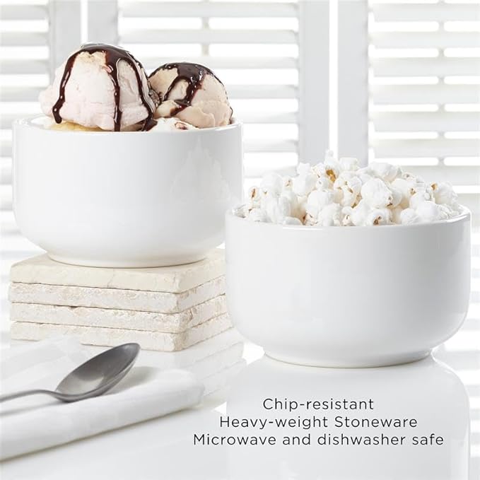 Personalization Universe Personalized Ice Cream Bowl - Customizable Stoneware Bowls for Ice Cream, Soup, Cereal - Dishwasher & Microwave Safe, Chip-Resistant