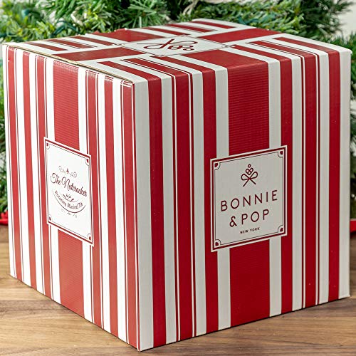 Christmas Popcorn Gift Tin - Gourmet Food Gifts - Plays Music - Chocolate & Popcorn Gift Tin, Holiday Basket - Nutcracker Suite- Bonnie and Pop