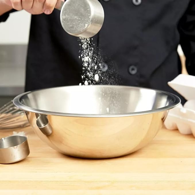 Stainless Steel 8 QT Mixing Bowl | Home & Commercial Quality | Flat Bottom | Cooking, Baking, Meal Prep [1PK]