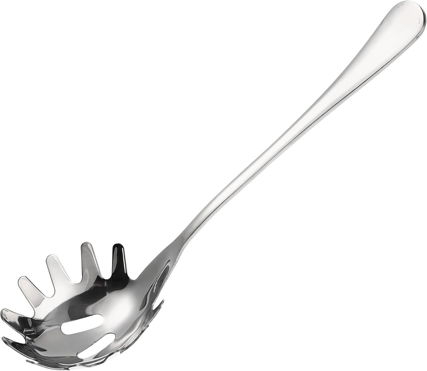 Stainless Steel Pasta Spoon, Spaghetti Spoons Server, Spaghetti Fork with Ergonomic Handle, Noodle Utensil for Kitchen, 9. 4inch