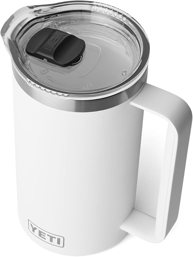 YETI Rambler 34 oz Pitcher, Vacuum Insulated, Stainless Steel with MagSlider Lid, White