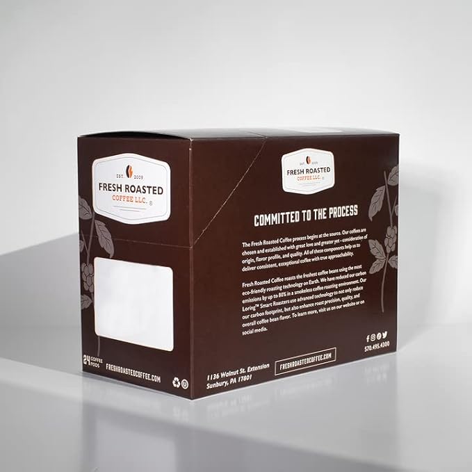 Fresh Roasted Coffee, Organic Sumatra | 100% Single Origin, USDA Organic, Kosher | Medium Roast K-Cup Compatible | 24 Pods