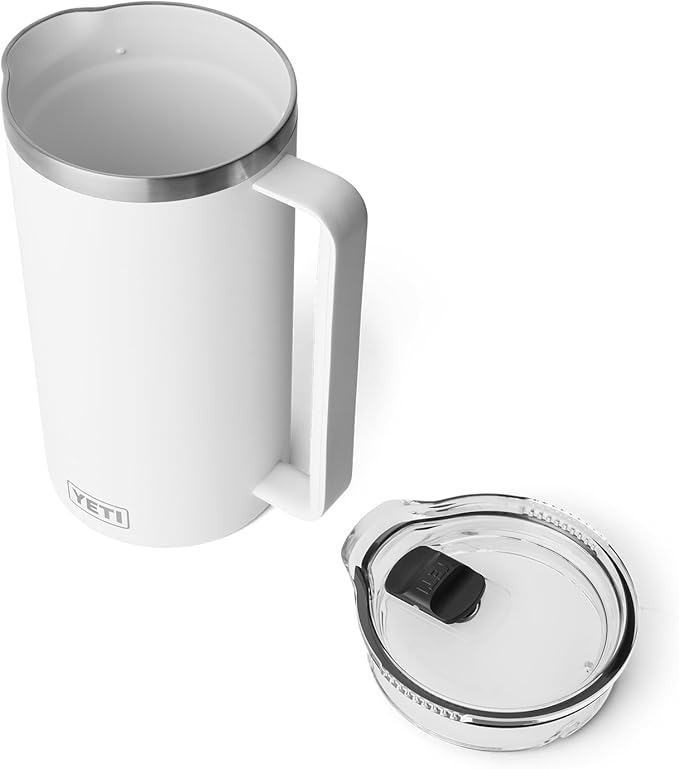 YETI Rambler 64 oz Pitcher, Vacuum Insulated, Stainless Steel with MagSlider Lid, White