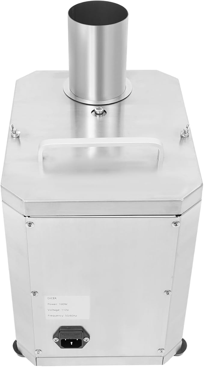 Automatic Dicing Machine, 100W Electric Vegetable Dicer Slicer, Automatic Veggie Fruit Cutting Dicing Machine with 3 Dicing Grid Knives for Milk Tea Shops Restaurants Hotels