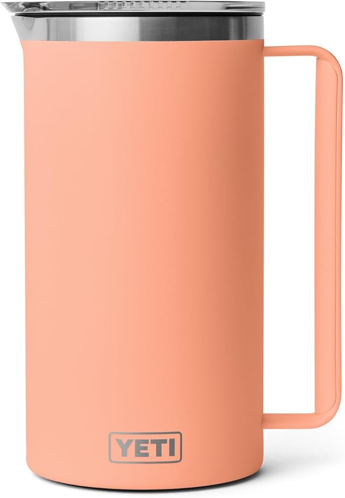 YETI Rambler 64 oz Pitcher, Vacuum Insulated, Stainless Steel with MagSlider Lid, Lowcountry Peach