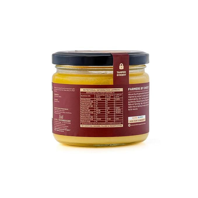 TWO BROTHERS ORGANIC FARMS Amorearth - Natural Healthy Fresh Organic Desi Gir Cow A2 Cultured Ghee, 250 ml