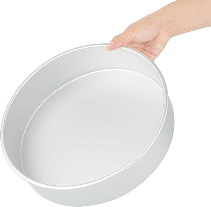 Restaurantware-Met Lux 12 x 3 Inch Straight-Sided Baking Tin, 1 Round Cake Pan - Oven-Ready, Freezable, Anodized Aluminum Round Baking Pan, Greaseproof, For Layer Birthday Cake