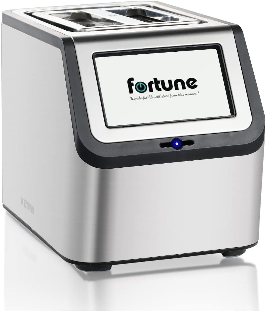 Smart Toaster, KETIAN Touch Screen 2 Slice,High-speed Automatic Settings, Bagel English Muffins Toast Pastry Waffles Bread Toaster,Stainless Steel