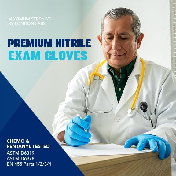 Sky Blue 5 Mil Nitrile Exam Gloves Disposable Latex Free | Medical Rubber Gloves for Doctors, EMT, First Aid Kit, Food Service & Cleaning | Bulk Case of (1000 CT)