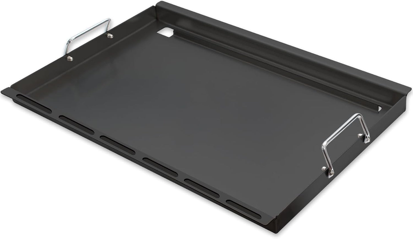 Full Size Griddle with Handles for Kitchen Aid 720-0709C 720-0826 860-0003C, Flat Top Grill Insert Replacement for KitchenAid 750-0780 870-0003 Nexgrill 720-0709B, Carbon Steel, Non-stick
