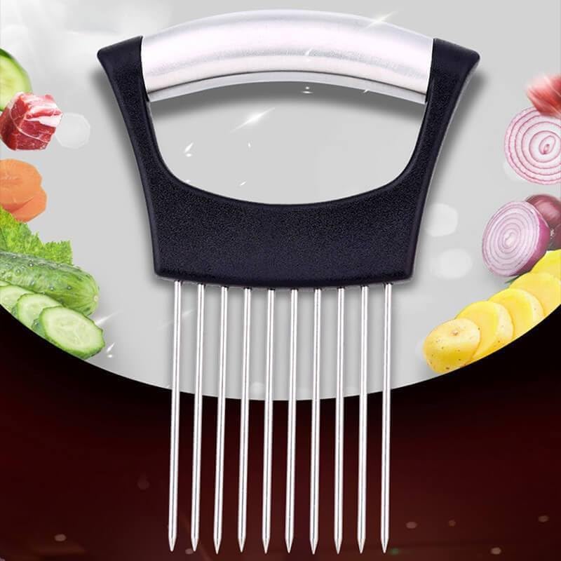 2025 Upgraded Onion Slice, New Stainless Steel Onion Chopper for Slicing, Chopper Slicing Assistant Tool, Cutter for Slicing of Meat, Onion, Potato, Tomato Kitchen Gadgets (1)