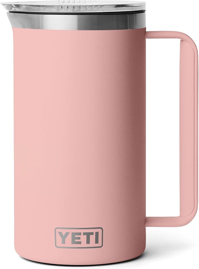 YETI Rambler 34 oz Pitcher, Vacuum Insulated, Stainless Steel with MagSlider Lid, Sandstone Pink
