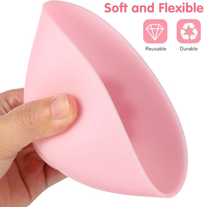 Face Mask Silicone Mixing Bowls Set: 3 Pcs Pink Plastic Facial Mud Bowls Esthetician Tool Reusable for Women Home Salon Spa Face Skincare