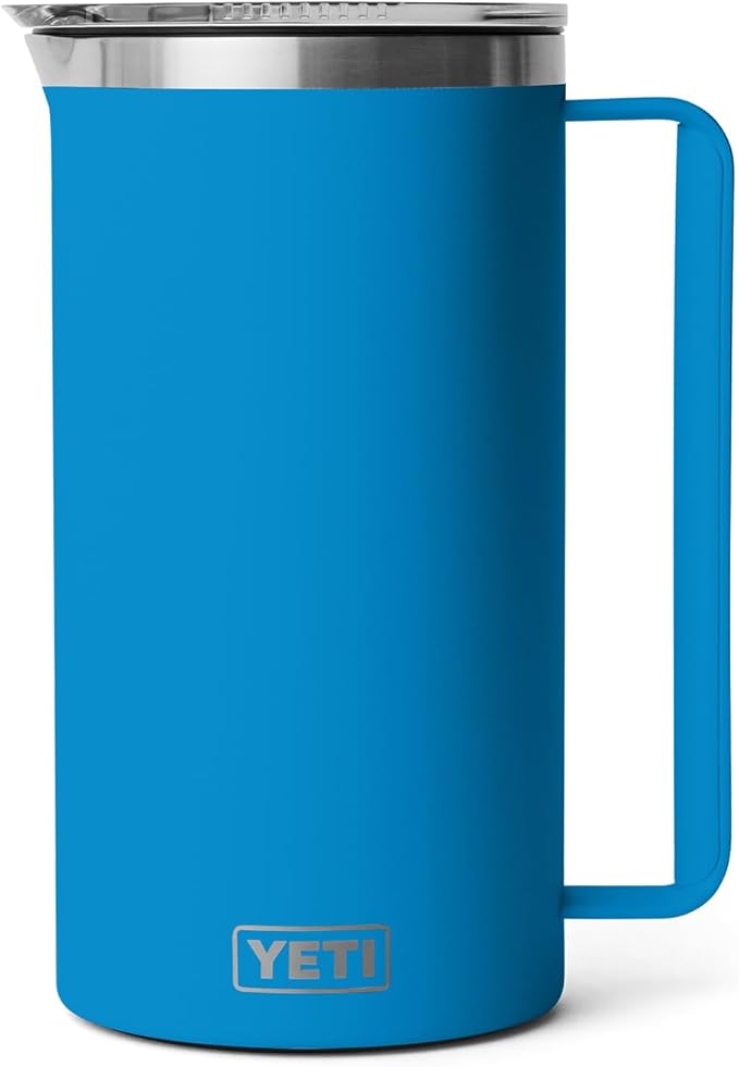 YETI Rambler 64 oz Pitcher, Vacuum Insulated, Stainless Steel with MagSlider Lid, Big Wave Blue