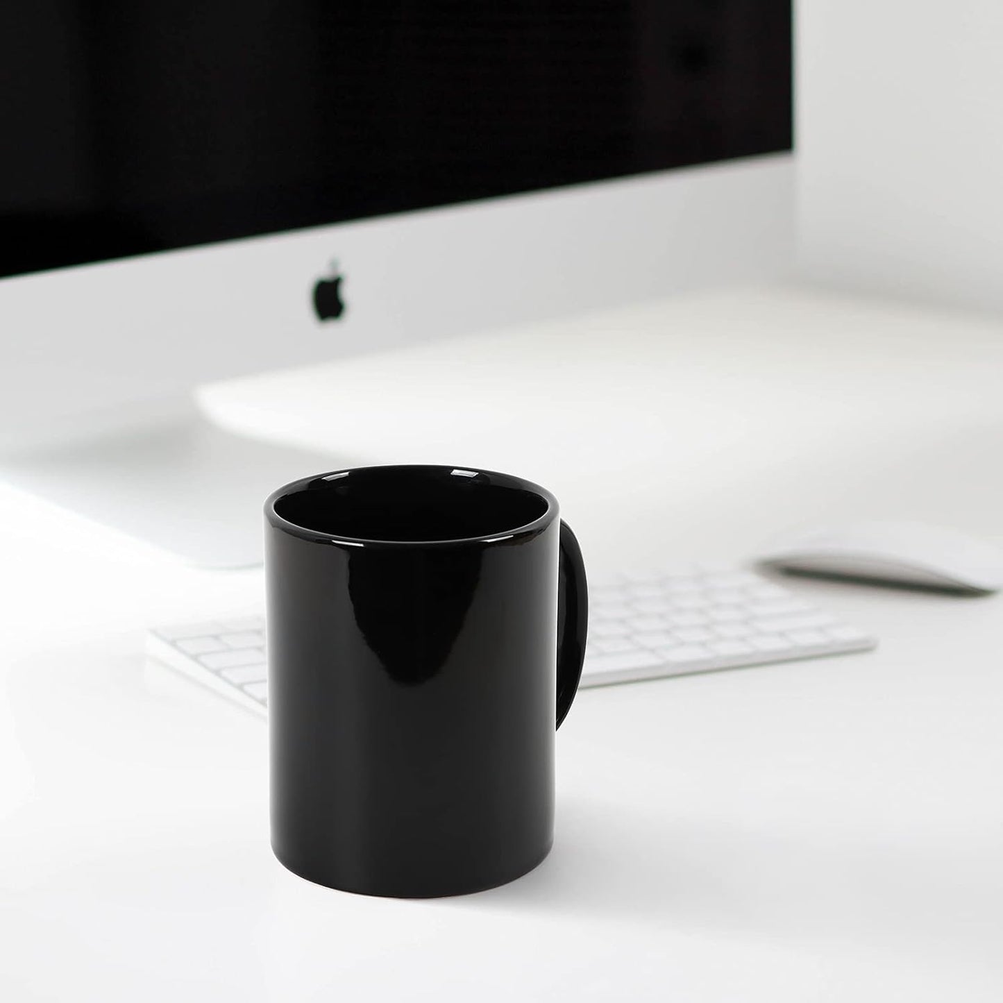 Large Coffee Mugs, 22 OZ(650ml) Extra Coffee Mug Set of 2, Smooth Ceramic Boss Cups, Big Capacity and Large Handle, for Dad Men, Black