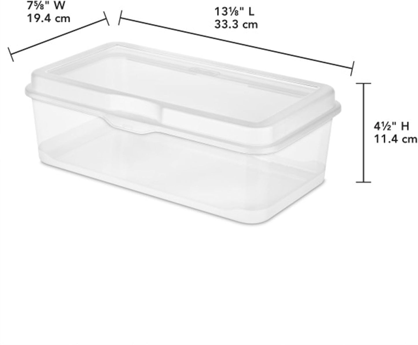 Sterilite 24-Pack FlipTop Stackable Rectangular Storage Bin with Hinging Lid, Clear