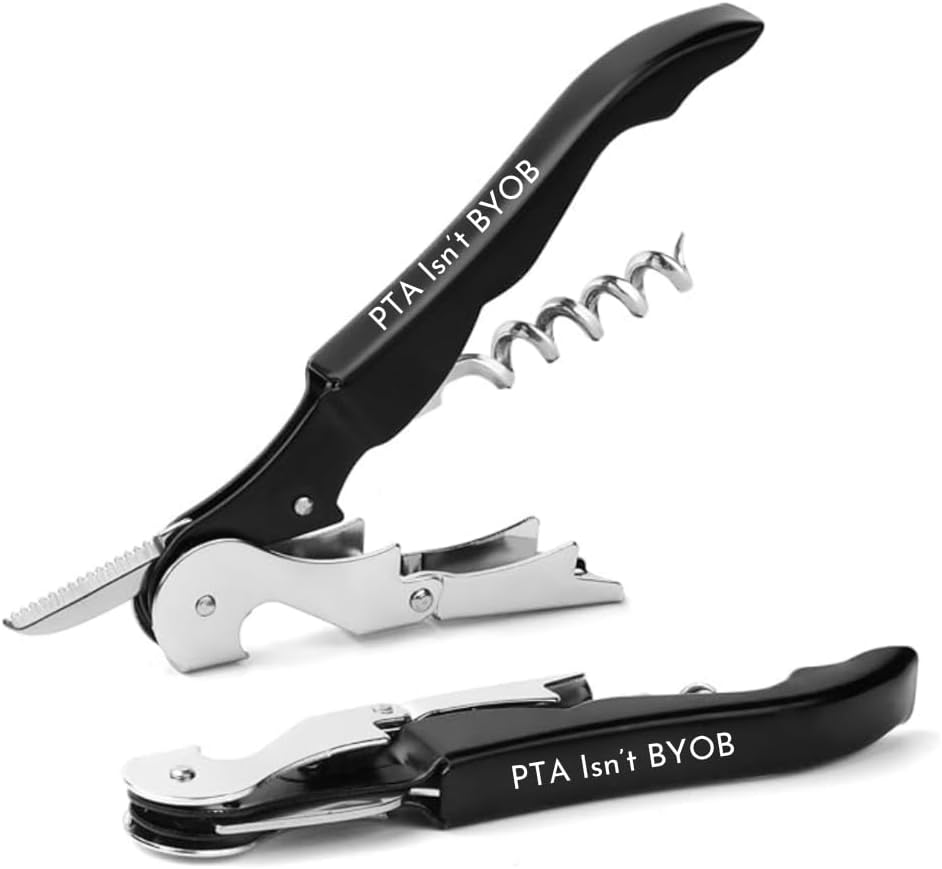The Wine Chic Engraved Wine Key Corkscrew with Quote and Funny Sayings, Unique Back to School Gifts for Moms and Wine Lovers (PTA Isn’t BYOB)