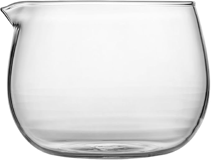 Transparent High Borosilicate Spout Drainage Bowl, Heat-Resistant Glass Bowl for Ice Powder Restaurant Baking Preparation,Sauce.