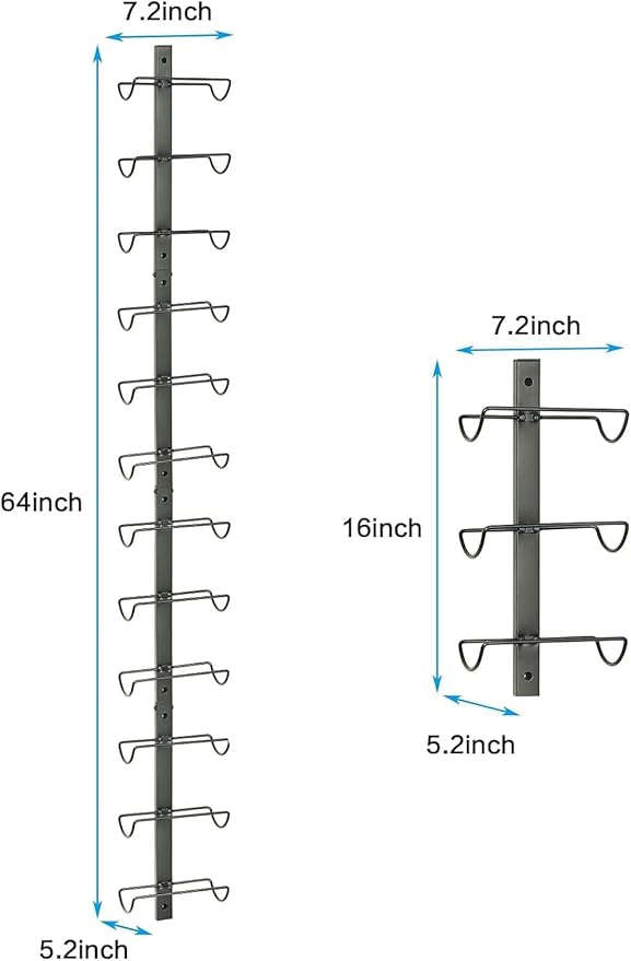 2 Pack 12 Bottle Wall Wine Rack for 24 Wine Bottles, DIY Detachable Wall Mount Wine Rack, Wine Storage Organizer Display Holder Used As One or Four, for Kitchen, Dining Room, Bar, Wine Cellar