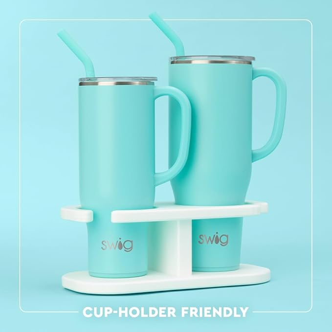 Swig Life 30oz Mega Mug, 30 oz Tumbler with Handle and Straw, Cup Holder Friendly, Dishwasher Safe, Extra Large Insulated Tumbler, Stainless Steel Bottle (Classic Nutcracker)