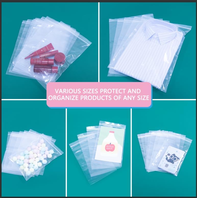iMailer - 200 Pcs- 8" x 10" Plastic Zip Poly Bags- Clear Resealable Zip Bag for Art Prints, Brochure, Photoes, Handicraft Gift