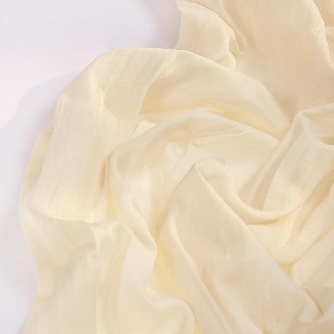Beige Cheesecloth Table Runner 10 Pack Christmas Table Runners 120 Inches Boho Gauze Cream Cheese Cloth Table Decor for Xmas Holiday Season Parties Wedding Bridal Baby Shower