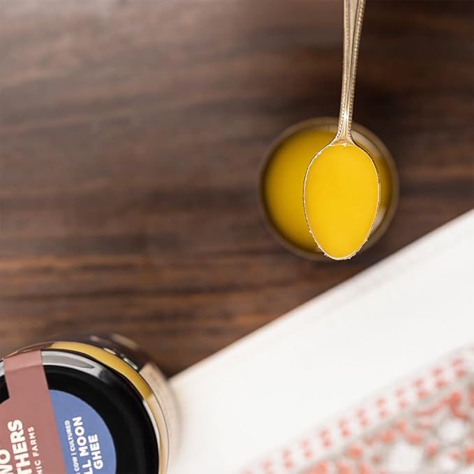 Full Moon A2 Ghee | Cultured, Grass-Fed Desi Cow Clarified Butter | Healthy Butter Alternative | Made in Small Batch | Keto & Paleo Friendly,Ayurvedic Cooking Superfood from Two Brothers Organic Farms