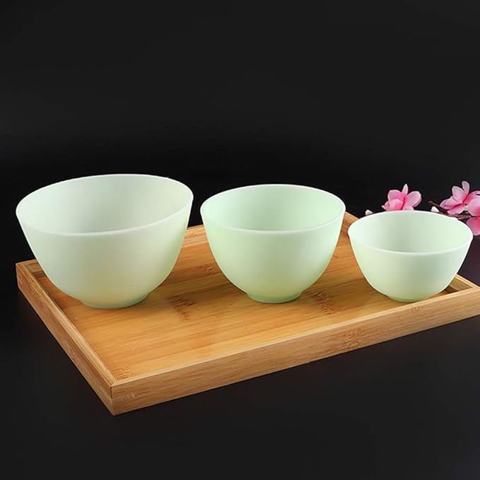 Healifty Silicone Mixing Bowls Set of 3 - Diy Facial Mask Mixing Bowls for Home Spa and Salon Use - Durable and Safe Material for Beauty Applications