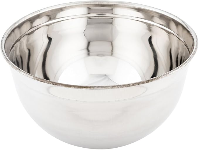 Restaurantware Met Lux 6 Quart Metal Mixing Bowls 1 German Deep Flour Bowl - Corrosion-Resistant Dishwasher-Safe Stainless Steel Metal Prep Bowl Durable For Baking And Cooking