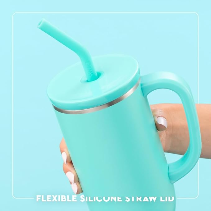 Swig Life 30oz Mega Mug, 30oz Tumbler with Handle and Straw, Large Insulated Tumblers, Cup Holder Friendly Travel Mug, Stainless Steel 30 oz Tumbler, Reusable Insulated Water Bottle (Tacky Lights)